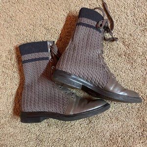 Charles & Keith Knit lace up boots